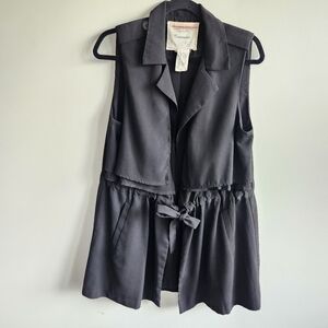 Anthropologie Cartonnier Sleeveless Layered Artsy Draped Trench Vest Size S